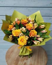Букет цветов из:  Альстромерии и Розы #REPLACE_PRED# Шилке