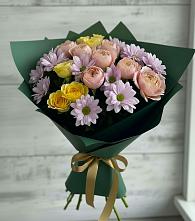 Букет цветов из:  Хризантемы и Розы в Шилке