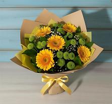 Букет цветов из:  Герберы и Хризантемы в Шилке