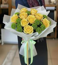 Букет цветов из:  Хризантемы и Розы #REPLACE_PRED# Шилке